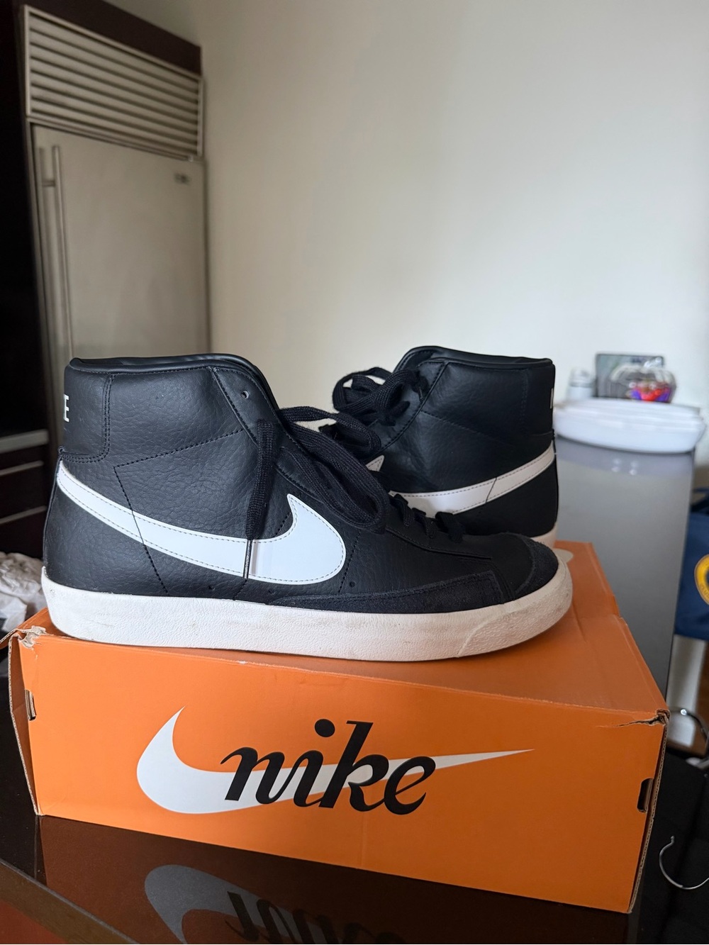 Nike Black and White High-Top Sneakers